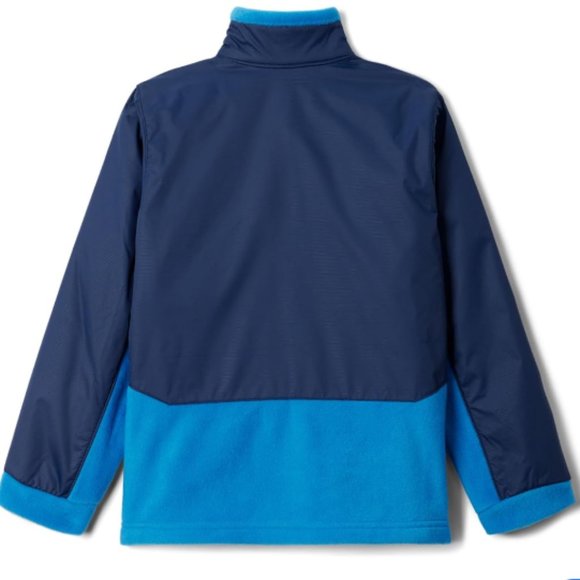 Columbia Steens Mt Overlay Fleece Jacket Boys L 14/16 in Indigo & Navy - Picture 2 of 9